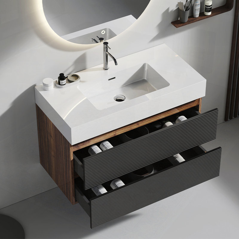 Meuble-lavabo mural flottant, Blanc