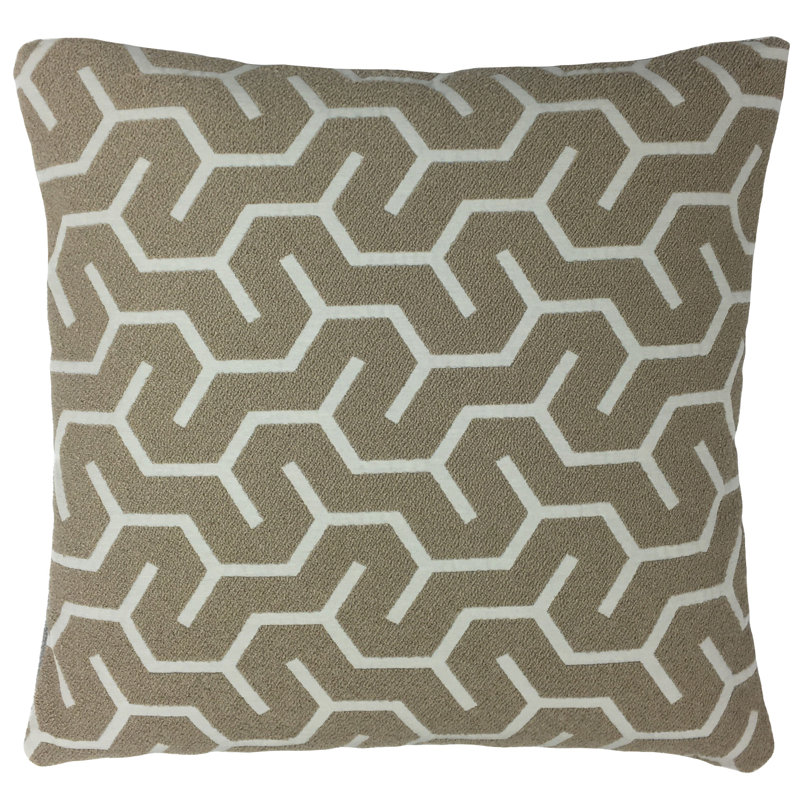 Geometric Throw Pillow, 22" x 22", Taupe