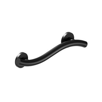 Barre d'appui WAVE 18 po x 1,25 po, conforme à l'ADA pour la sécurité du bain et de la douche (capacité de 500 lb) en noir mat