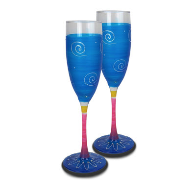 Flûte à champagne Péruvienne Splendor Turquoise 8,5 oz