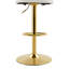 Tabourets de bar réglables en polyuréthane blanc, accents dorés, usage domestique moderne
