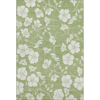 Premium Machine Washable Birchview AMF1032 Floral Rug