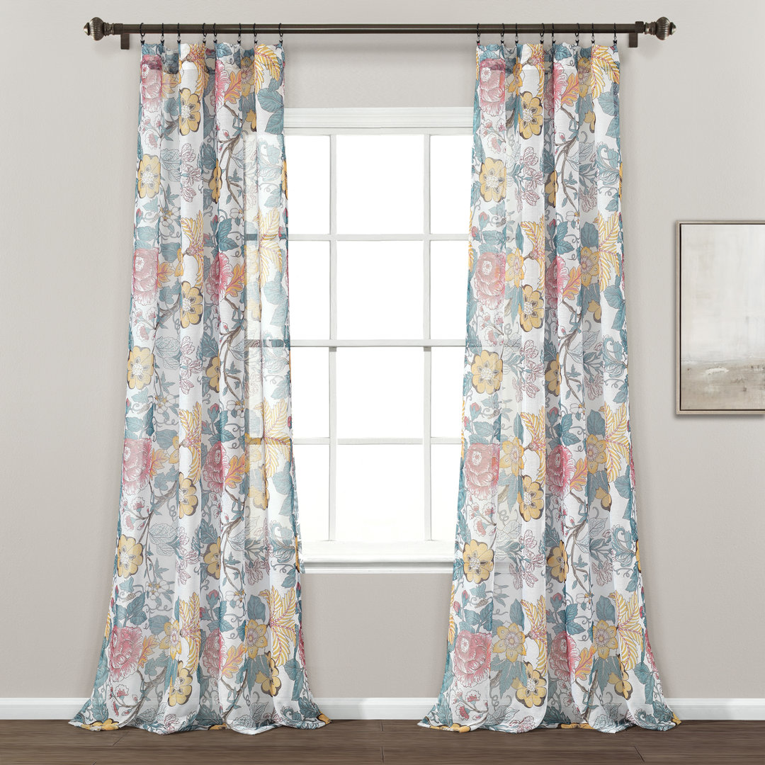 Sydney Polyester Sheer Curtain Pair (Set of 2) Lush Decor