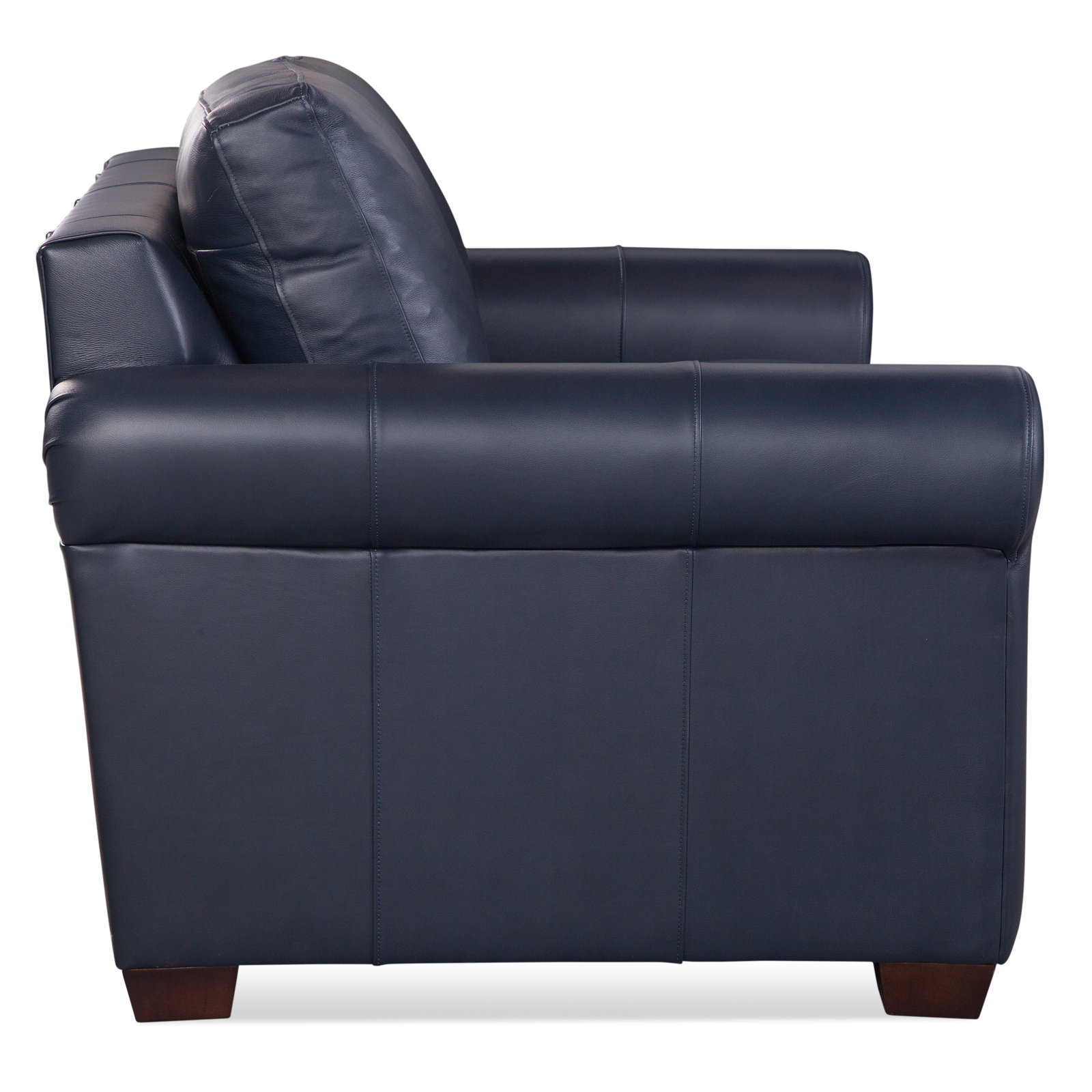 Bedford Leather Loveseat, Luxtan Navy, Java