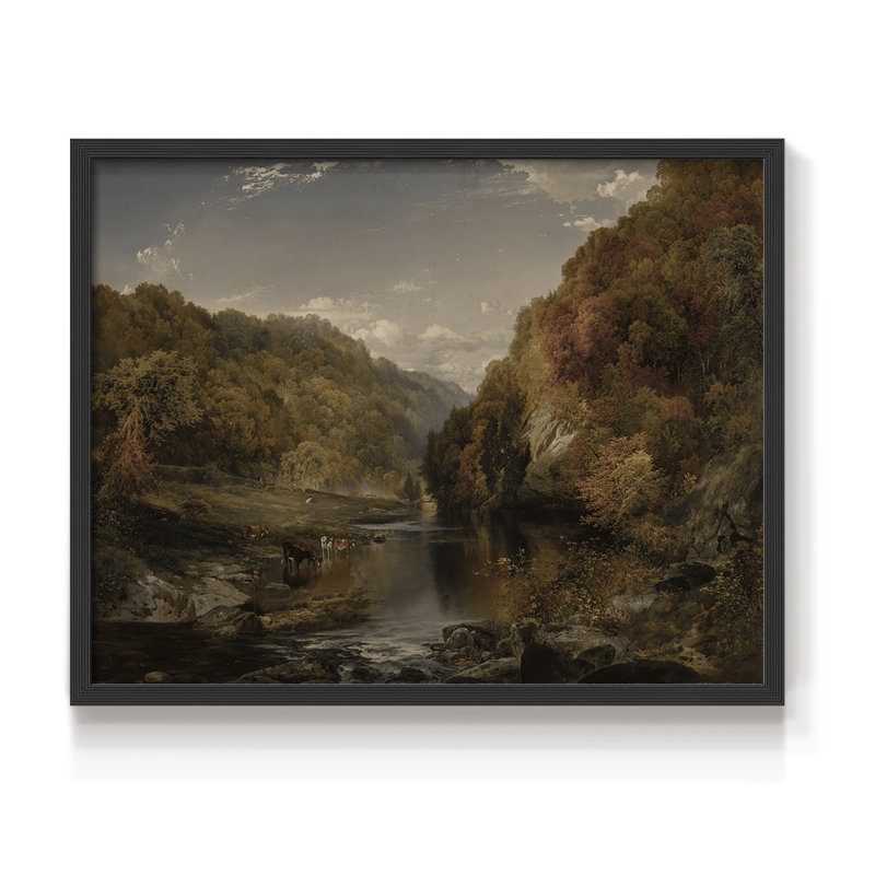 Paysages rétro-DLxxvii - reproduction encadrée, H 22 po x l 28 po, Noir