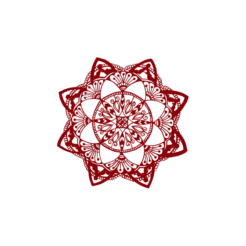 Décalcomanie murale décoration boho bohémien chambre Natazhat, Mauve rouge
