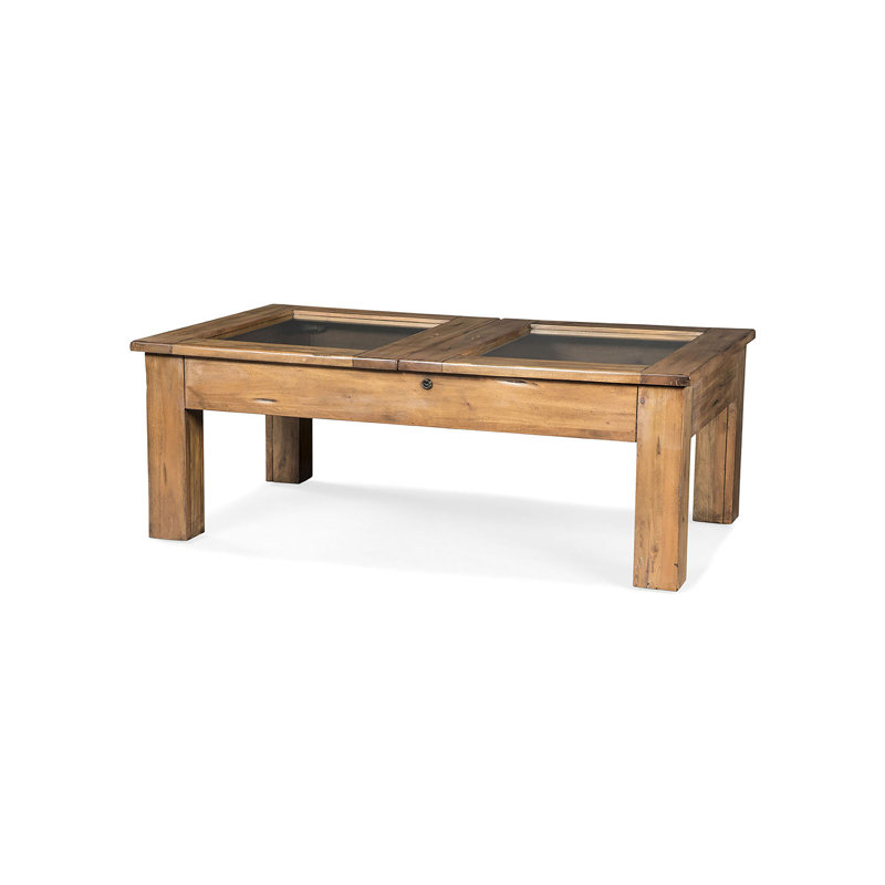 Table basse avec rangement vitrine Kingsville, Brun pâle