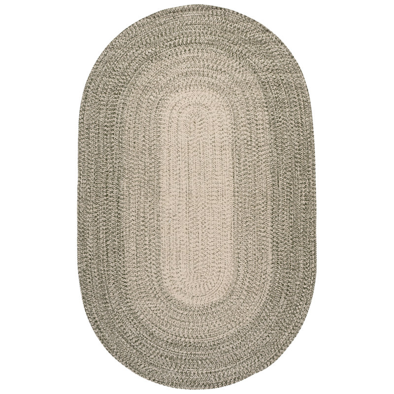 Braided 220 Hand Woven Machine Washable Geometric Indoor/Outdoor Rug, Oval 5' x 8'