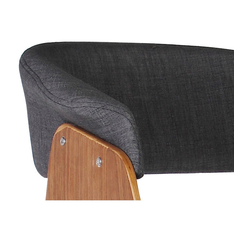 Swivel Upholstered Adjustable Height Counter Stool, Walnut