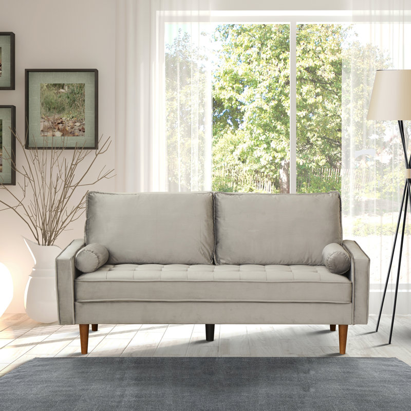 Marsai Upholstered 70'' Sofa, Gray Velvet