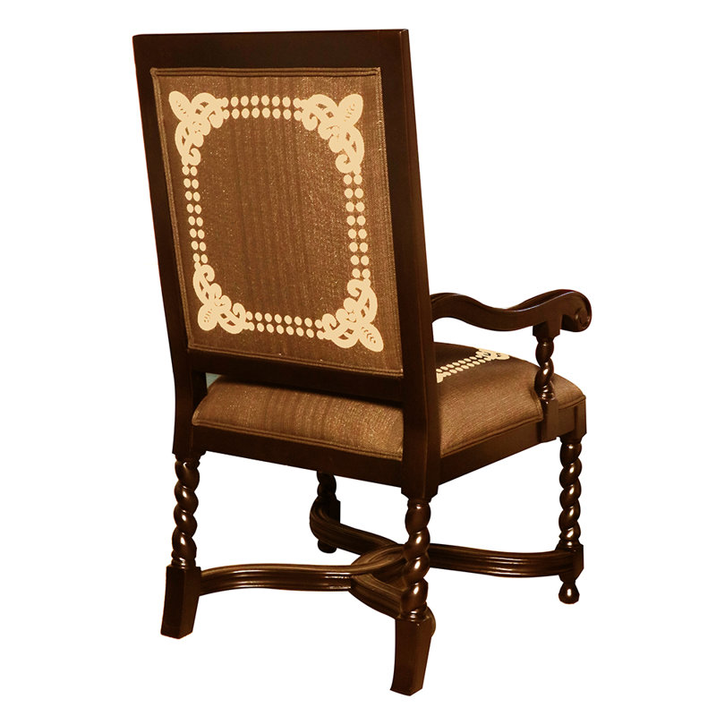 Fauteuil Bella Bobbin Twister Chairs, Polyester géométrique brun, Non, Brun foncé