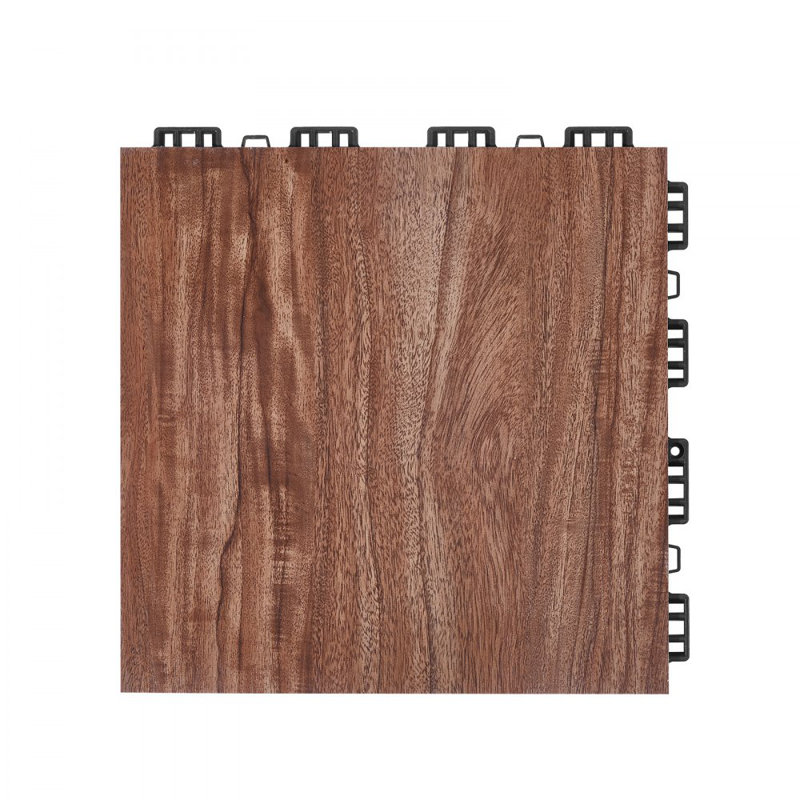 Dryland Tiles for Gym Floor Mat, 12.4 x 12.4 in Interlocking Dance Enthusiasts Training Mat, Interlocking PP+PVC Puzzle Floor Tiles, Brown