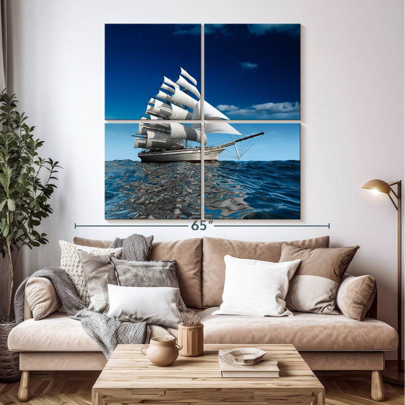 Mehar Metal Sailing Ship, 50'' H x 50'' W