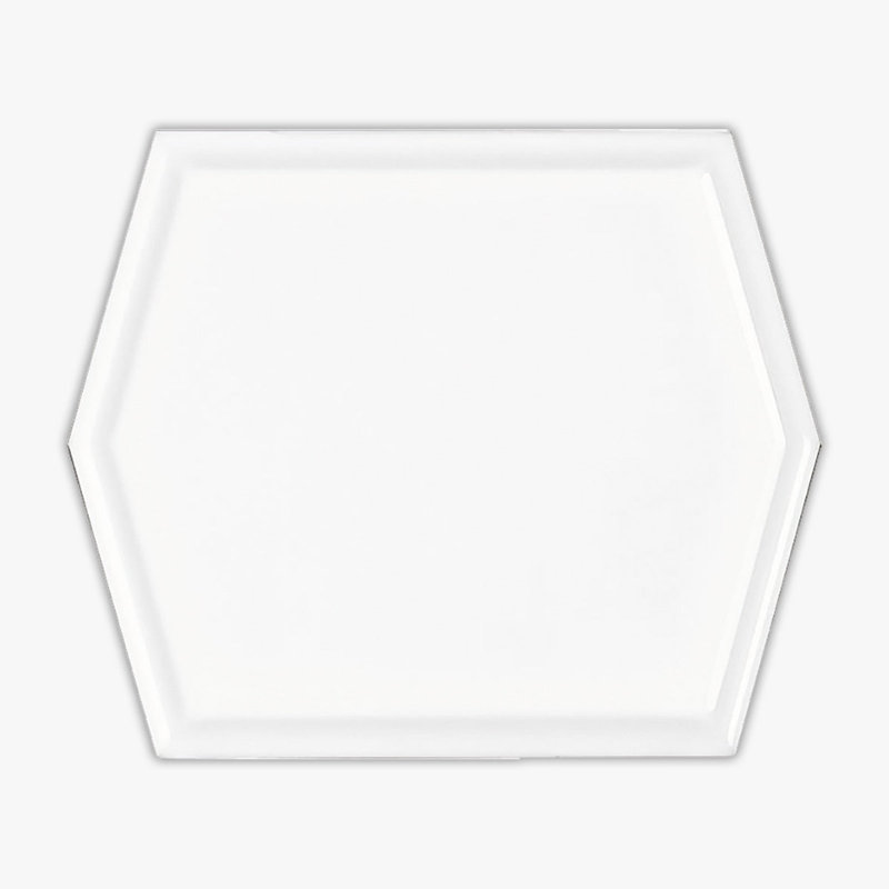 Avila White Glossy 5x6 Ceramic Wall Tile, White