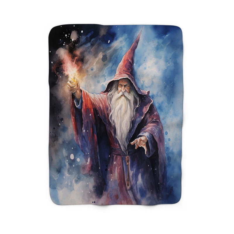 Teacher Wizard - Couverture en sherpa de qualité supérieure 1 pièce, Lit simple