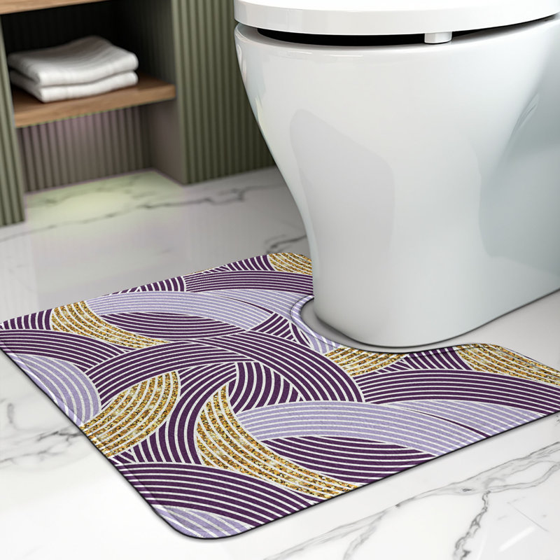  Tapis de salle de bain géométrique 20 po Lavande mauve
