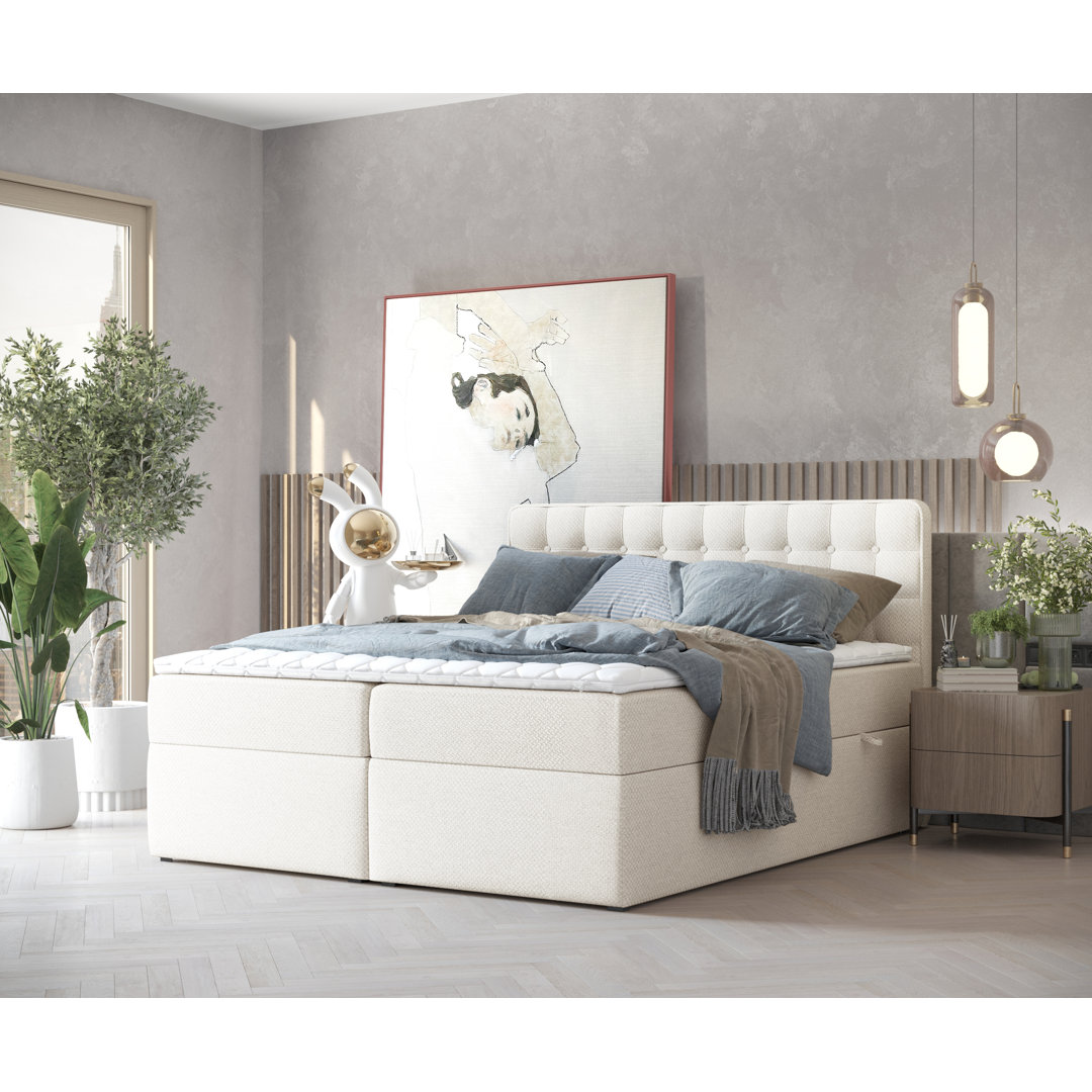 Boxspringbett Liem mit Topper und Bettkasten