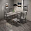 Ensemble de table et de chaises cinq pièces avec dossier, style industriel, structure solide-1635804304-1635804308-1635804310