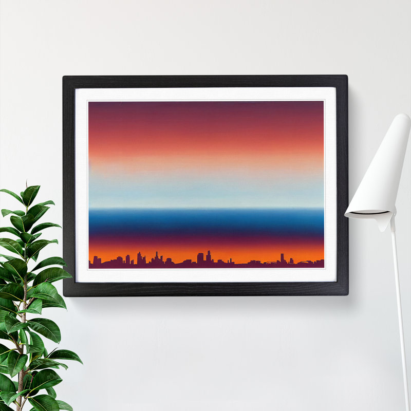 Seductive City Skyline - Single Picture Frame Painting, Black , 25cm H x 34cm W x 2cm D