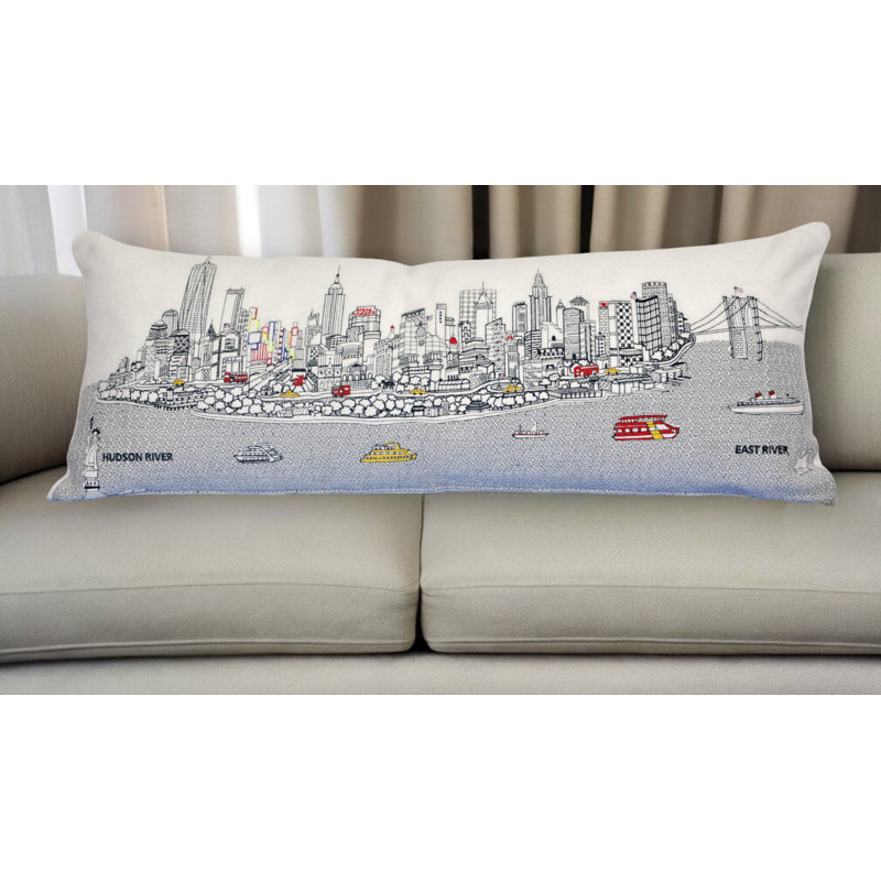 Coussin NYB Skyline, Blanc