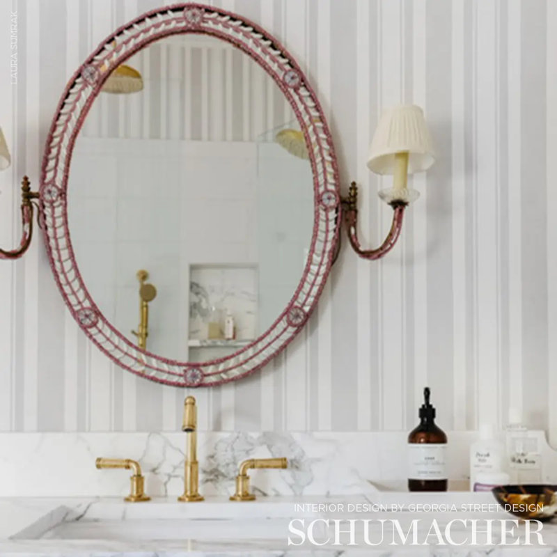 Villa Stripe Wallpaper, Dove