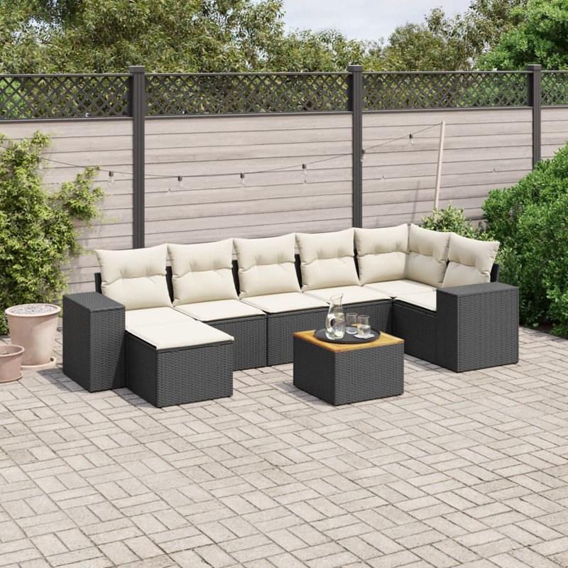 Vidaxl Garden Sofa Set Black