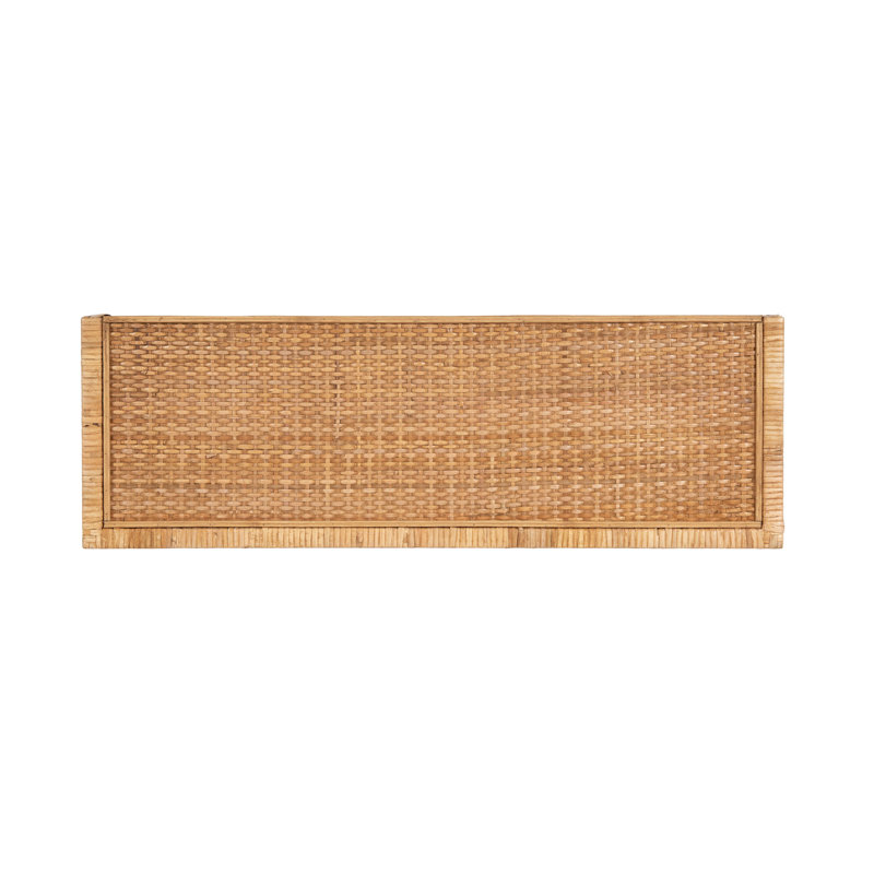 Natural Rattan Floating Shelves Set for Coastal Decor