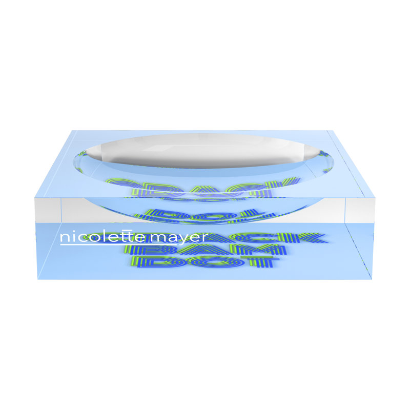 Crack Bam Dot Blues Celery Acrylic Candy Catchall Dish, 6"W x 6"D x 2"H