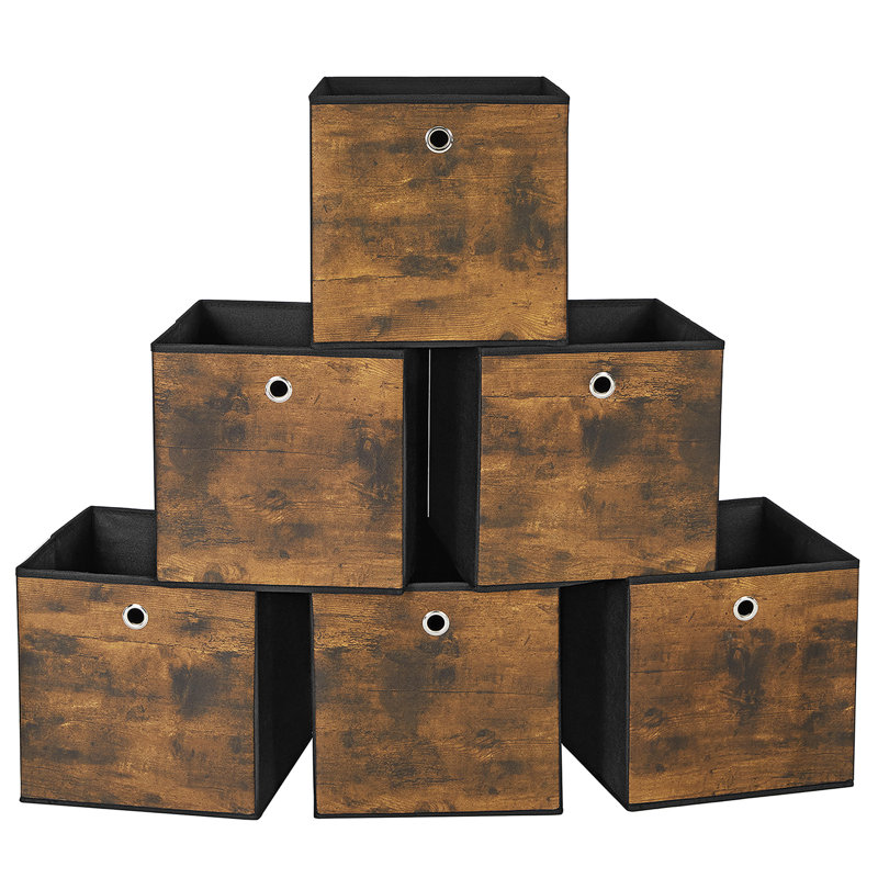 Boîte de rangement, ensemble de 6 boîtes pliables, non tissé et tissu Oxford, 11,8 po x 11,8 po x 11,8 po, convient aux meubles cubiques