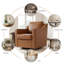 Faux Leather Swivel Armchair-1368538211