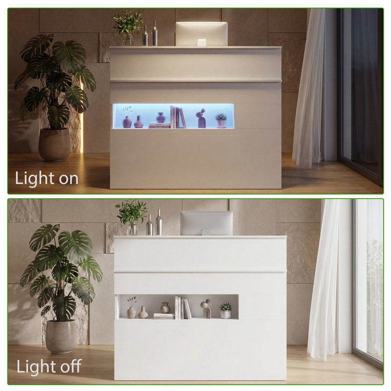 Locakable Reception Desk With LED Lights