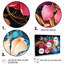 Ensemble de salon vibrant marguerite fuchsia sur fond bleu mer profond-108461576-108461578