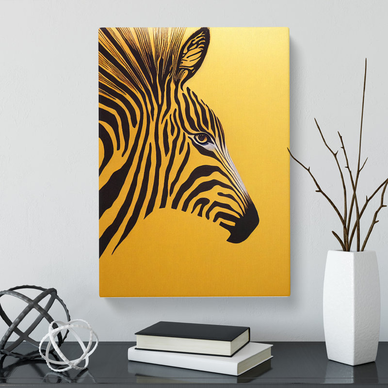 CAN-V0523-2952X Zebra Gold Leaf - Wrapped Canvas Print, 50cm H x 35cm W x 3cm D
