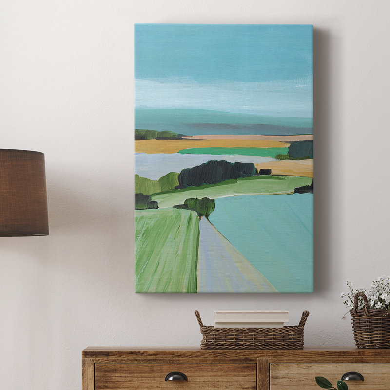 Bright Coloured Countryside III -Custom Wrapped Gallery Cavas, 18" H x 12" W