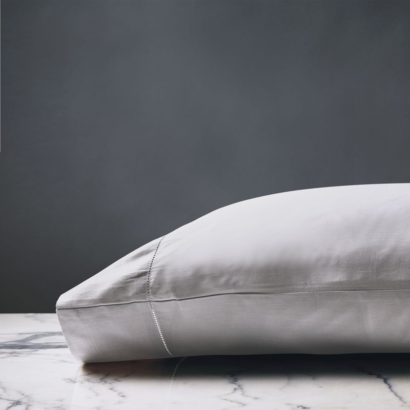 Deluca Egyptian Cotton Sateen, King Pillowcase, Silver