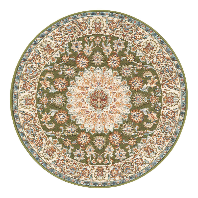 Indoor/Outdoor Traditional Area Rug, Round 3'3"