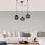Lustre moderne noir, hauteur réglable, 45,3 po x 45,3 po x 45,3 po | Corps en métal, 3 x douilles E27 (40 W maximum) | Design scandinave et du sud-ouest, éclairage élégant pour la maison et le bureau