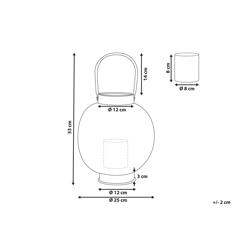 Lantau Metal Tabletop / Centrepiece Lantern, 40cm H x 25cm W x 25cm D