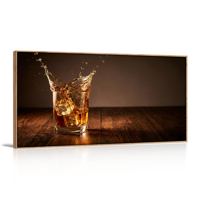 Tableau encadré « Éclaboussure de whisky » (1 pièce), 147 x 71 cm, 58 po x 28 po