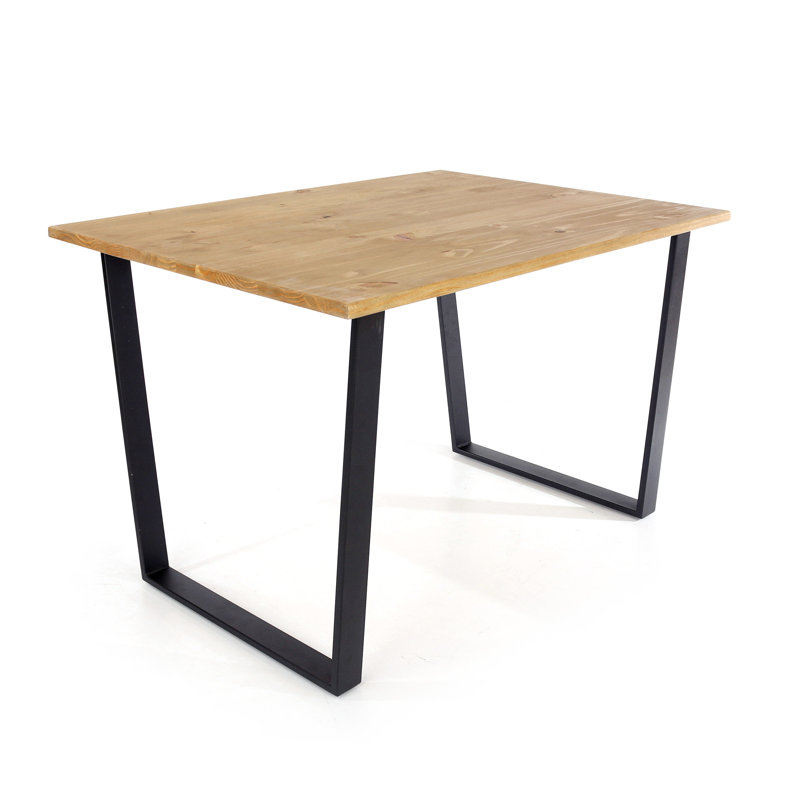 Caitlynne Industrial Design Wooden Dining Table with metal legs, H76 x L118 x W75cm