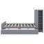 Lit plateforme avec tiroirs et tablettes de rangement-528534937