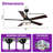 52" Modern Parchment-Textured 3CCT LED Caged Ceiling Fan with Remote Control, Double Sided Blades, 6-Speed