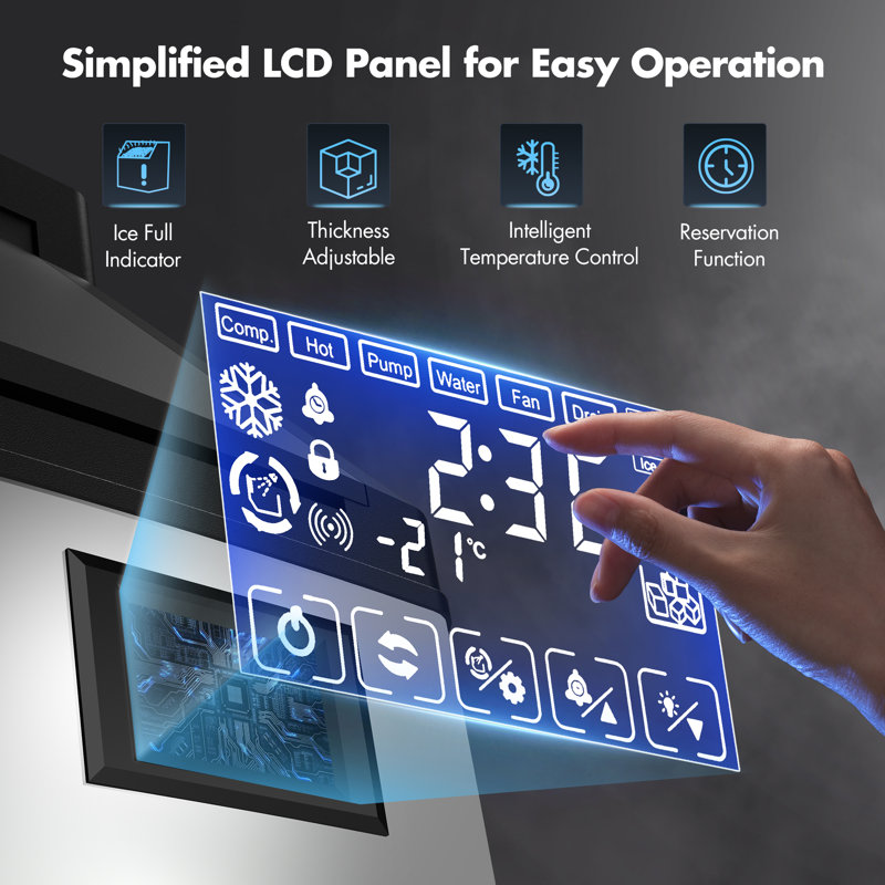 Commercial Ice Maker Machine 260lbs/24h, 26’’ Under Counter Ice Machine With Storage Bin, Etl Approved Ice Maker For Restaurant/bar/home, Air Cooled/clear Ice Cubes/stainless Steel