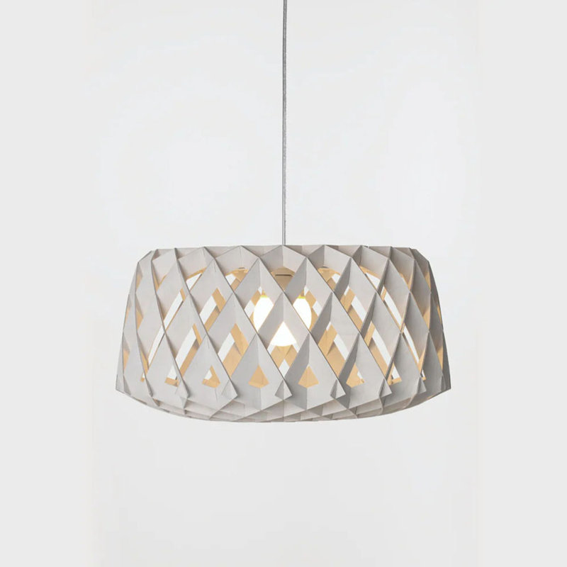Luminaire suspendu cylindrique à 1 lumière Pilke, Blanc
