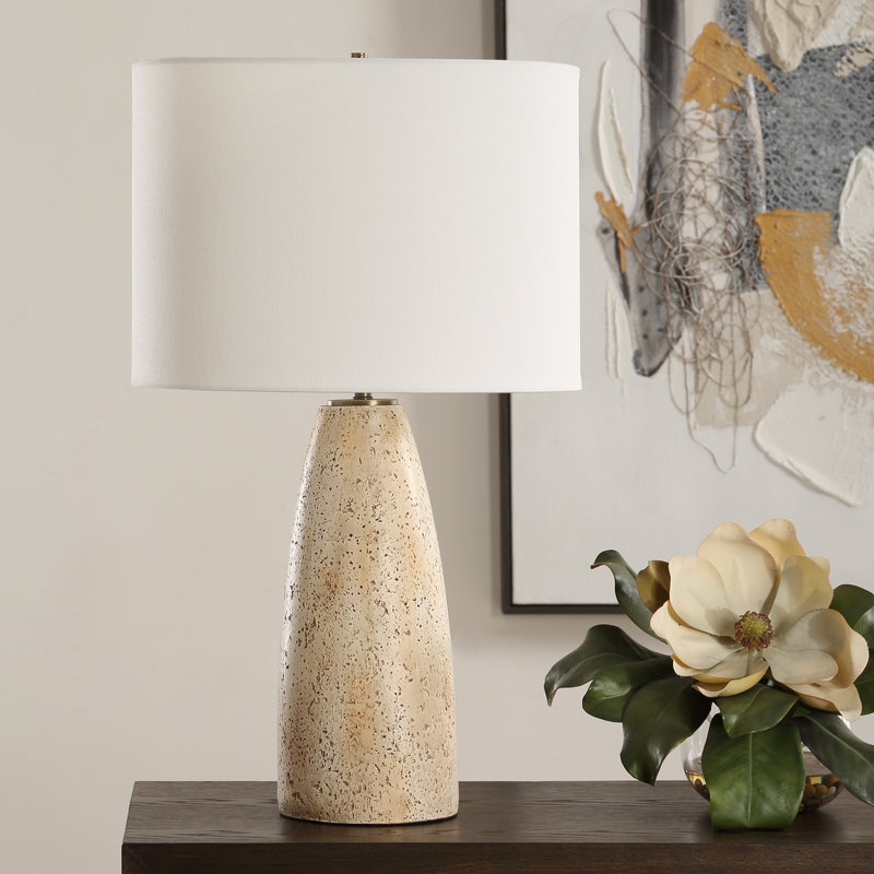 Lampe de table en travertin Chavonte