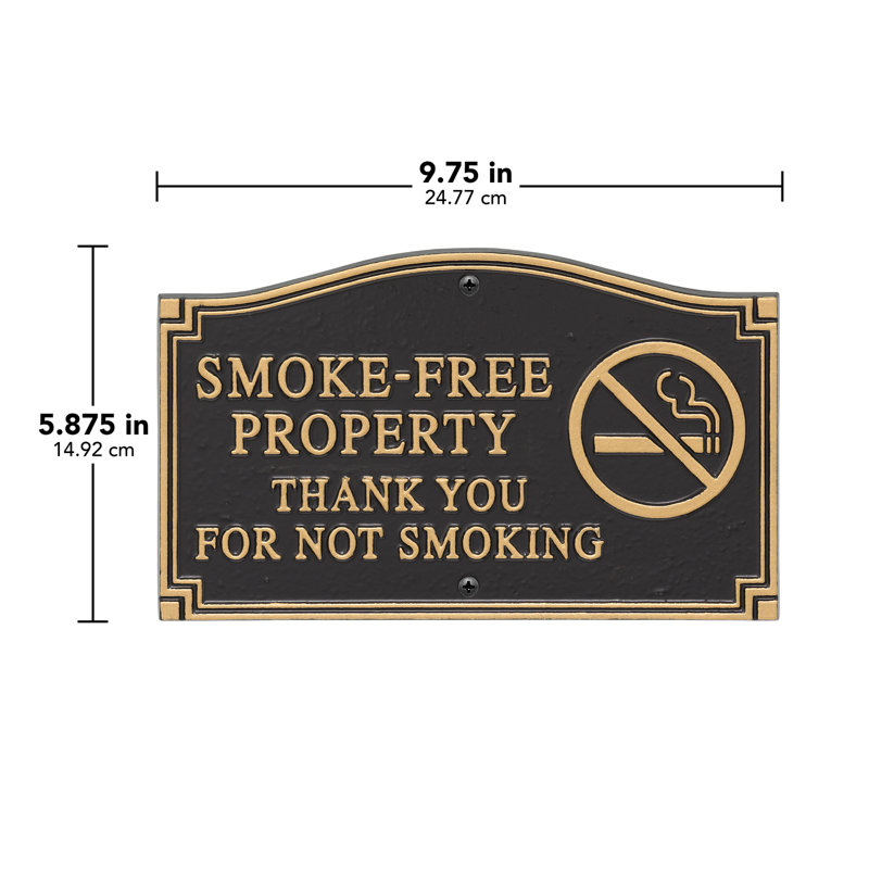 Smoke Free Property Thank You For Not Smoking Garden Sign