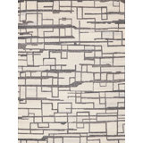 Naturals Hand Tufted Geometric Area Rug in Charcoal/Ivory/Gray