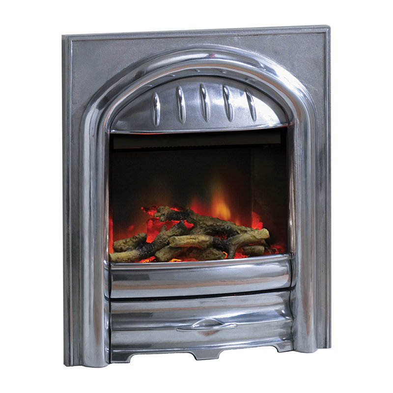 Sofia Belfry Heating 49.5cm W Electric Fireplace Insert, Chrome/Chrome