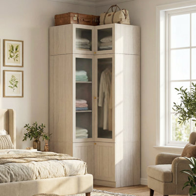 35.4 " W Glass Entry Hall Wardrobe