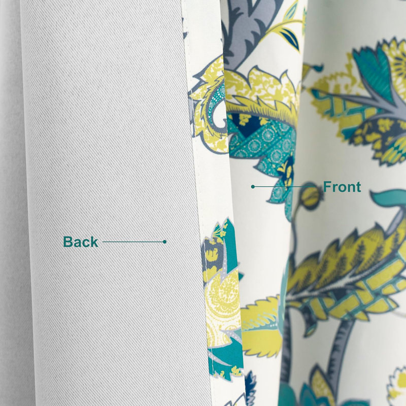 Zayas Room Darkening Curtain Pair, 52" W x 96" L, Teal Gray